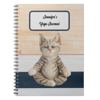 Personalisiertes Yoga Cat Journal Notizblock