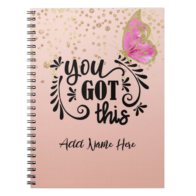 Personalisiertes "You Got This"-Notebook Notizblock (Vorderseite)