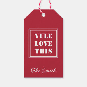 Personalisiertes YULE LOVE THIS Einfache Typografi Geschenkanhänger