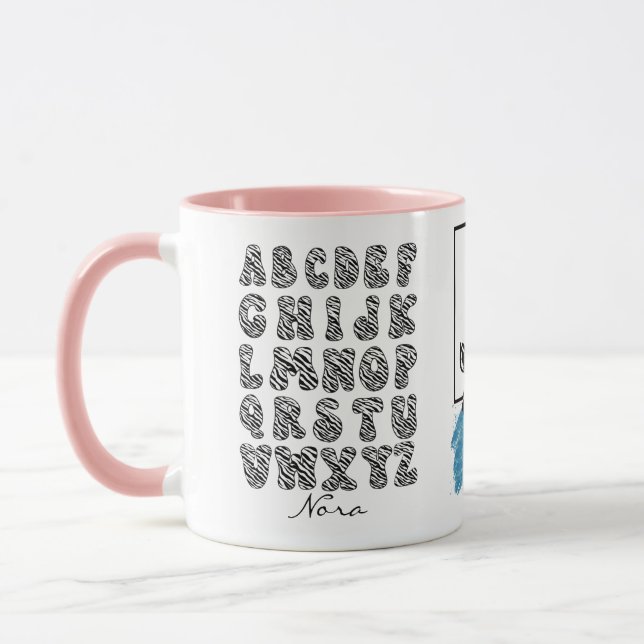 Personalisiertes Zebra-Alphabet-Set Tasse (Links)