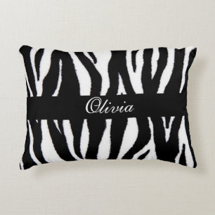 Personalisiertes Zebra-Muster Dekokissen