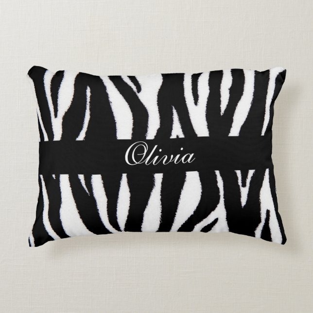 Personalisiertes Zebra-Muster Dekokissen (Vorderseite)