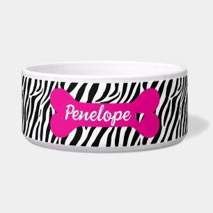 Personalisiertes Zebra-Tierdruckknochen Napf