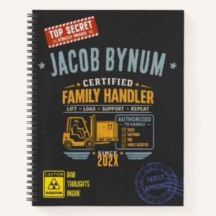 Personalisiertes Zertifiziertes Familien-Handler L Notizbuch
