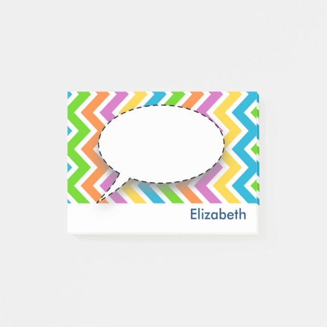 Personalisiertes Zickzack Muster Post-it Klebezettel (Vorderseite)