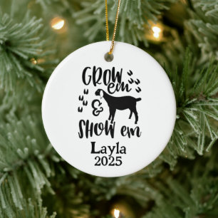Personalisiertes Ziegen-4H-Hof-Ornament Keramik Ornament