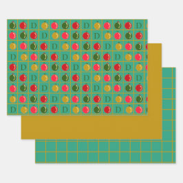 Personalisiertes Zierbingo - grün und Gold Geschenkpapier Set