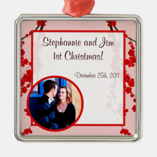 Personalisiertes Ziergebirge Roter Kirschblossom Ornament Aus Metall