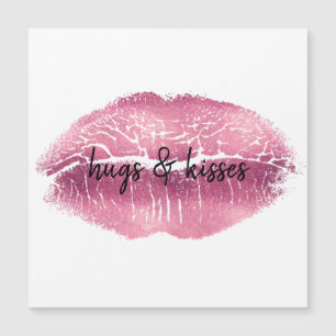personalisiertes Zitat der Rosa Lippen Magnetkarte