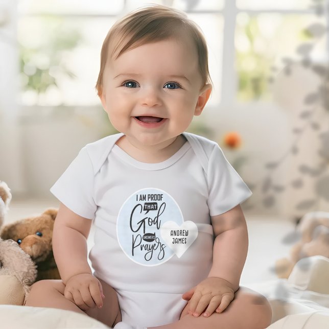 Personalisiertes Zitat Gott antwortet Gebete Baby Strampler (Personalized Quote God Answers Prayers Baby Bodysuit)