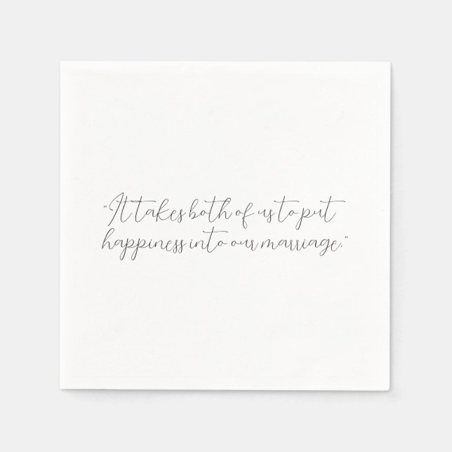 Personalisiertes Zitat oder Song-Lyric-Hochzeit Serviette (Vorderseite)