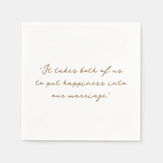 Personalisiertes Zitat oder Song-Lyric-Hochzeit Serviette