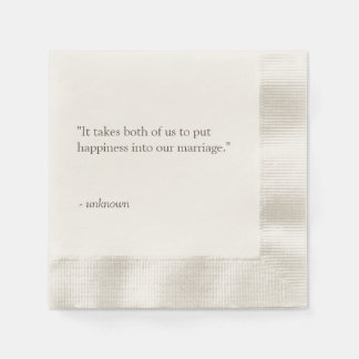Personalisiertes Zitat oder Song Lyric Wedding Nap Serviette