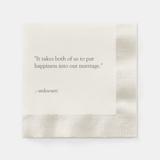 Personalisiertes Zitat oder Song Lyric Wedding Nap Serviette (Vorderseite)