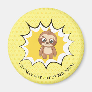 Personalisiertes Zitat   Yellow Polka Dot Sloth Magnet