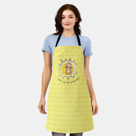 Personalisiertes Zitat | Yellow Polka Dot Sloth Schürze