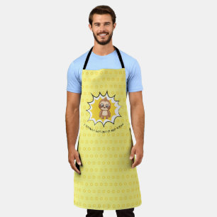 Personalisiertes Zitat   Yellow Polka Dot Sloth Schürze