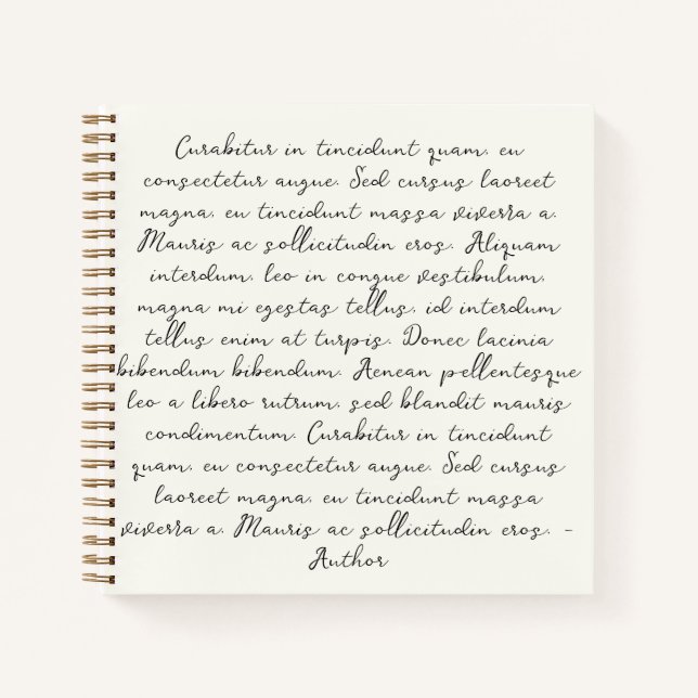 Personalisiertes Zitatgedicht Notizbuch (Vorderseite)