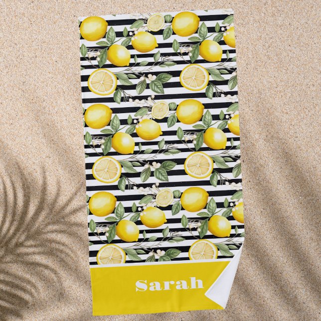 Personalisiertes Zitronen Frucht Strandtuch (Von Creator hochgeladen)