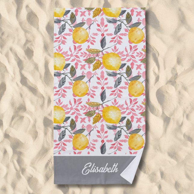 Personalisiertes Zitronen Frucht Strandtuch (Von Creator hochgeladen)