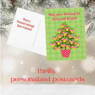 Personalisiertes Zitronen-Weihnachten Frisch Helli Feiertagspostkarte