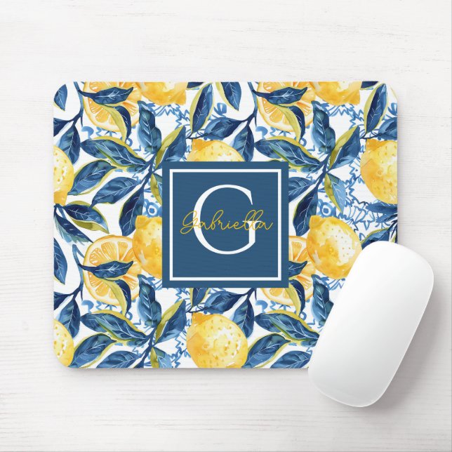 Personalisiertes Zitronenmuster-Mauspad Mousepad (Mit Mouse)