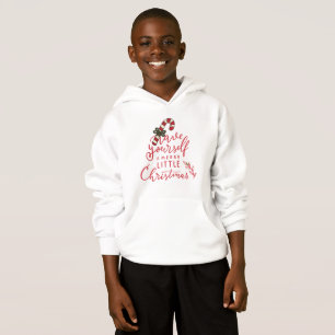 Personalisiertes Zuckerrohr-Skript Jungen Weihnach Hoodie