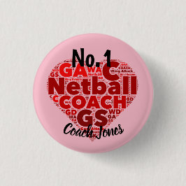 Personalisiertes Zug-Abzeichen des Netball-No.1 Button