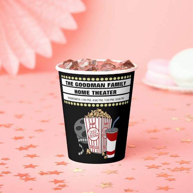 Personalisiertes Zuhause-Kino Pappbecher (Insitu)