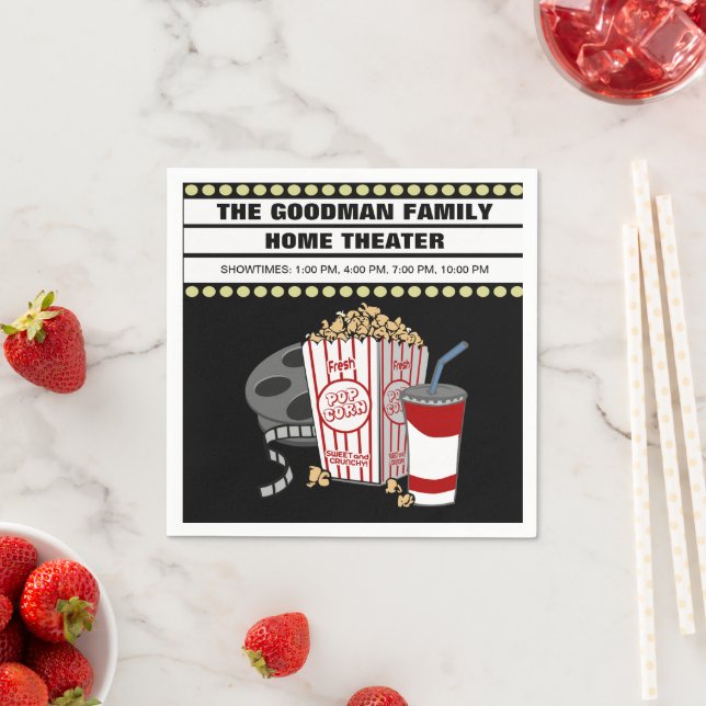 Personalisiertes Zuhause-Kino Serviette (Beispiel)