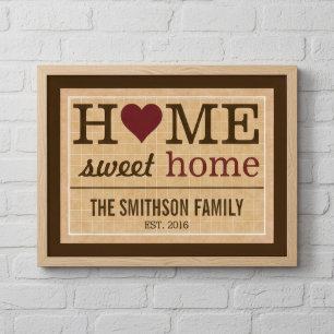 Personalisiertes Zuhause Süßes Zuhause Familien Wi Poster