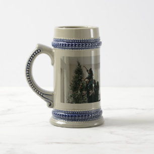 Personalisiertes zweiseitiges Familien-Weihnachtsf Bierglas