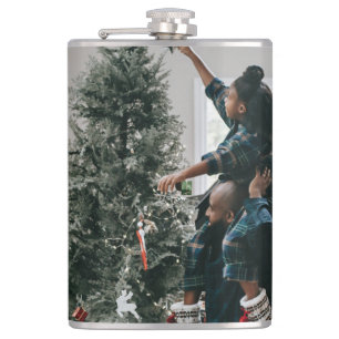 Personalisiertes zweiseitiges Familien-Weihnachtsf Flachmann