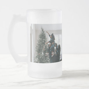 Personalisiertes zweiseitiges Familien-Weihnachtsf Mattglas Bierglas