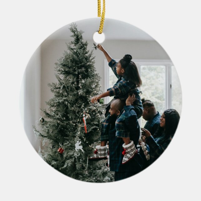 Personalisiertes zweiseitiges Foto Keramik Ornament (Vorne)