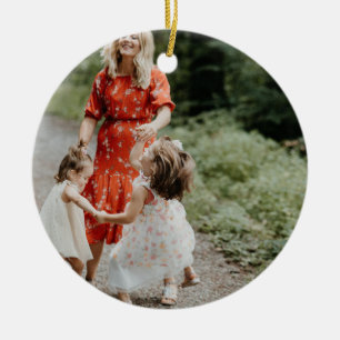 Personalisiertes zweiseitiges Foto Keramik Ornament