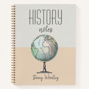 Personalisiertes zweiteiliges History Notes-Notebo Notizbuch