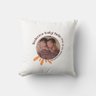 Personalisiertes Zwillingsbaby-Fotokissen | Kissen
