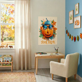 Personalisiertes zwinkerndes Kürbis-Halloween-Kind Poster