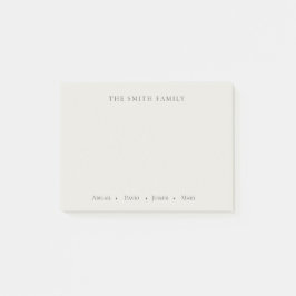 Personalisierung des Familiennamens | Beige Post-it Klebezettel