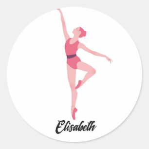 Personalisierung von Tanzballerina Runder Aufkleber