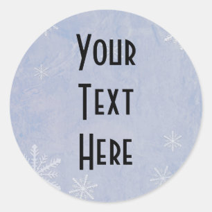 PERSONALISZE Snowflake Paper 3 - Original Blue Runder Aufkleber