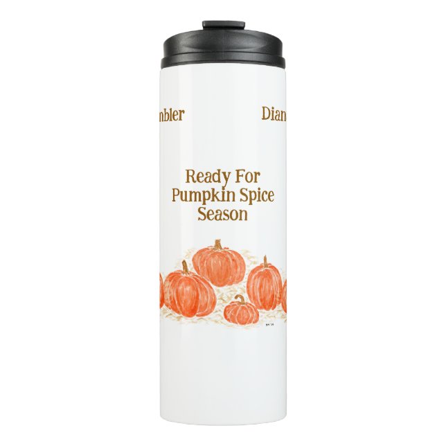 PERSONALIZ Pumpkin Gewürzsaison Wasserfarbe Pumpki Thermosbecher (Vorderseite)