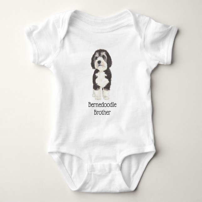 Personalizable Bernedoodle Baby Strampler (Vorderseite)