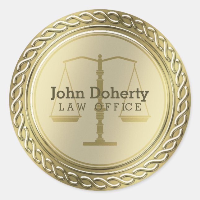 Personalizable elegante goldene Skalen von Runder Aufkleber (Vorderseite)