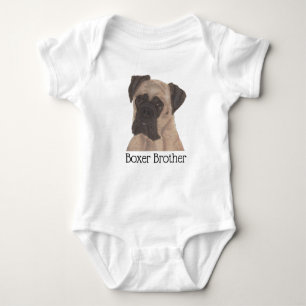 Personalizable Fawn Masked Boxer Dog Baby Strampler