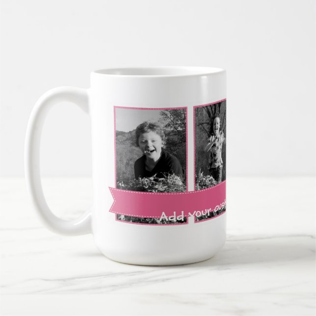 Personalizable Foto-Tassen-Rosa-Fahne Kaffeetasse (Links)