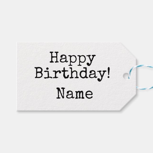 Personalizable Geburtstagsgeschenk Tags HAMbyWG Geschenkanhänger (Vorderseite (Horizontal))