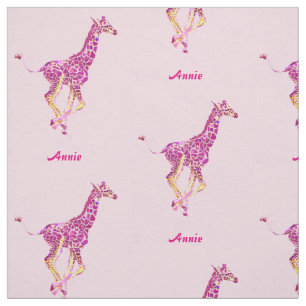 personalizable Gewebe der rosa Giraffen Stoff