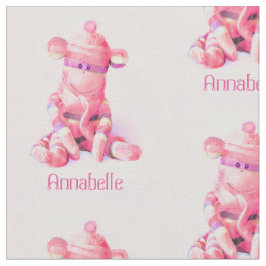 Personalizable Gewebe des rosa Sockenaffen Stoff